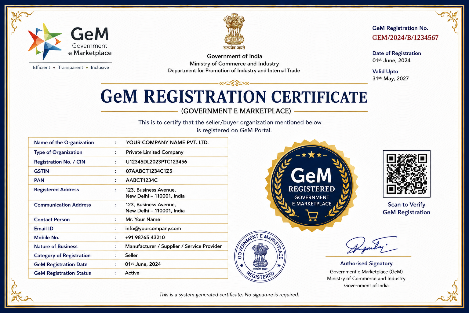 GeM Registration