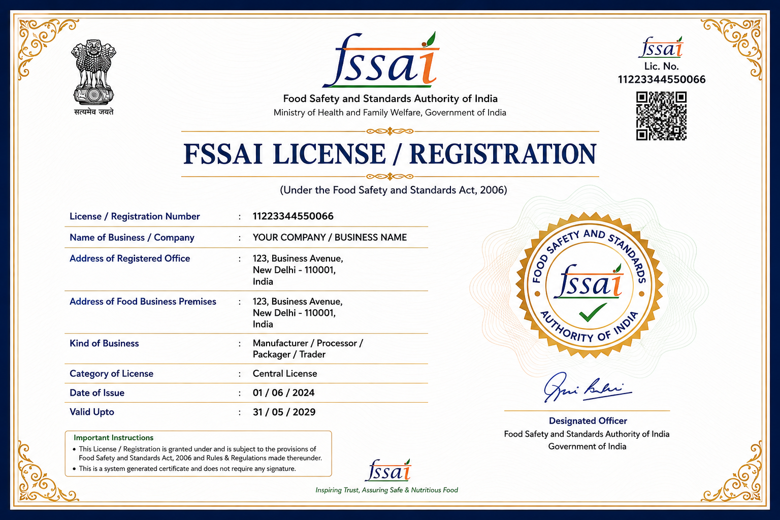 FSSAI License / Registration